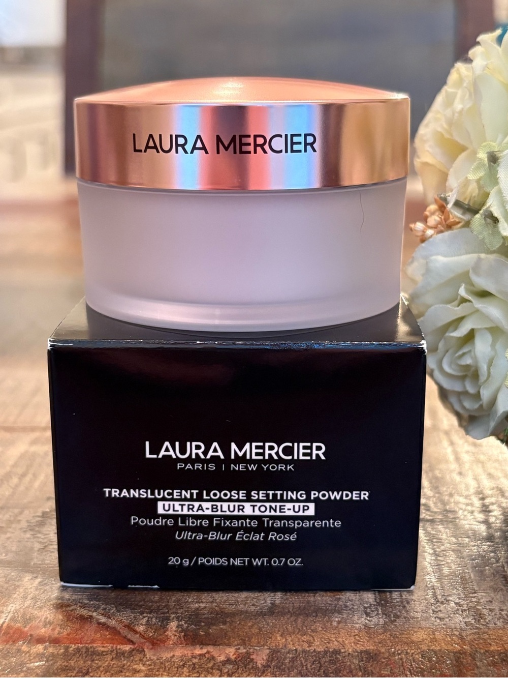 New LAURA MERCIER Translucent LOOSE SETTING POWDER Ultra-Blur Tone-Up in ROSE!